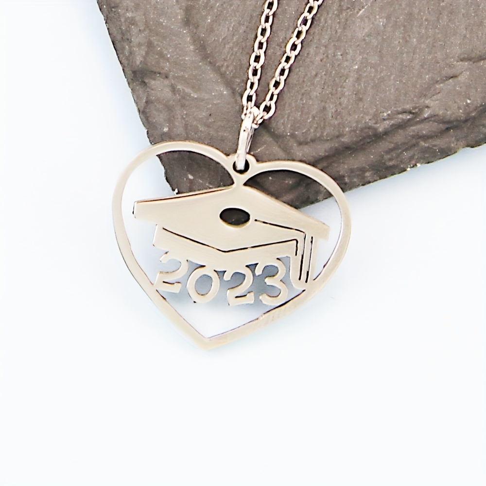 Bachelors Cap Pendant Necklace Stainless Steel Graduation Gift